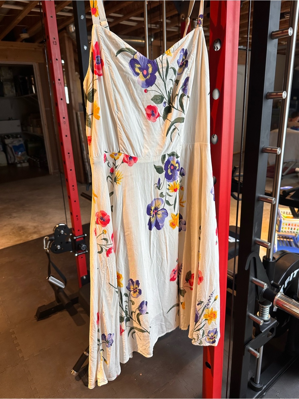 Old Navy Cream Sundress with Purple, Pink & Yellow Floral Accents